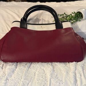 Kate Spade color wine,black and cream  Shoulder Bag Leather
